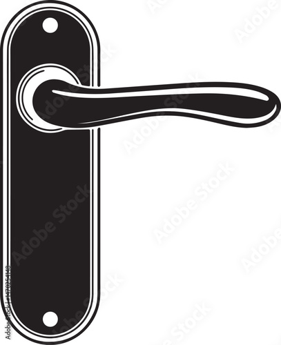 Door Handle Silhouette Vector | Sharp Black Vector Art Illustration for Architecture Icon