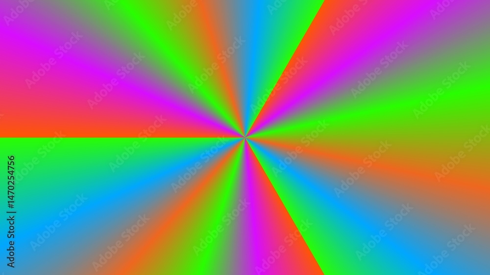 Vibrant, radiating color burst; spectrum hues converge at central point Vibrant, radiating color burst; spectrum hues converge at central point