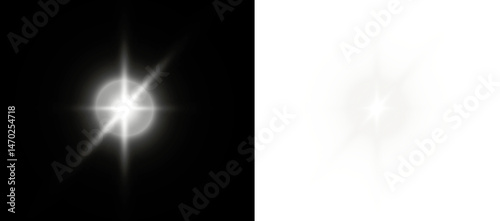 Εκτύπωση καμβά PNG white starlight with sparkle beam and glowing flash, shimmer background with fantasy light, PNG 1920 explosion design with transparent light and magical celebration sparkle light effects