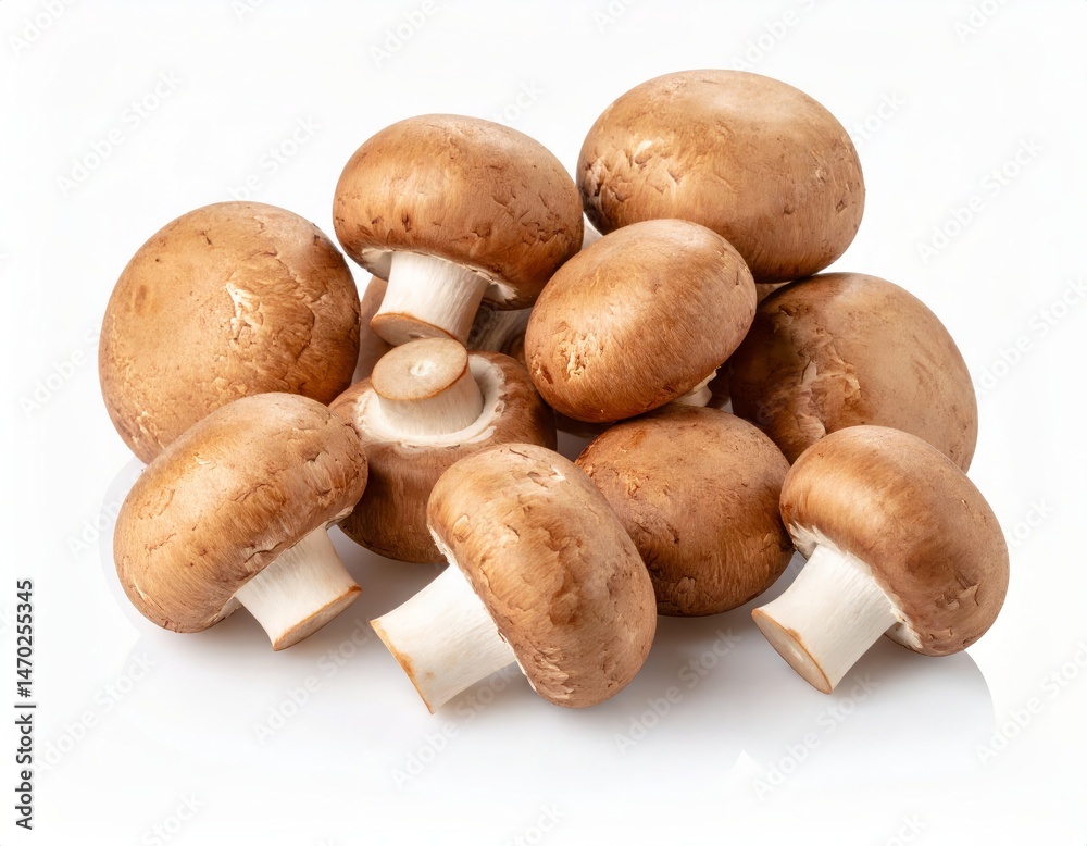 Pile of mushrooms over white background Pile of mushrooms over white background