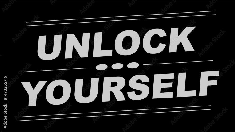Fototapeta premium Vector text illustration for Unlock Yourself.
