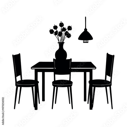 part of the dining room  table and chairs on table with chairs and table