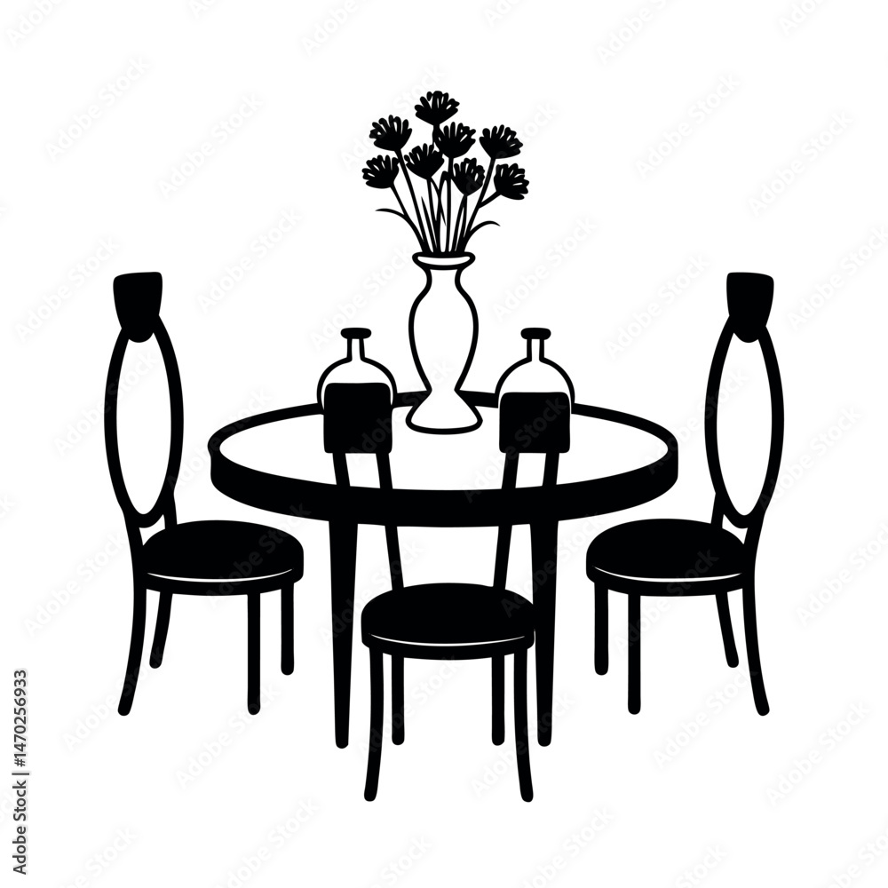 part of the dining room table and chairs on part of the dining room table and chairs on