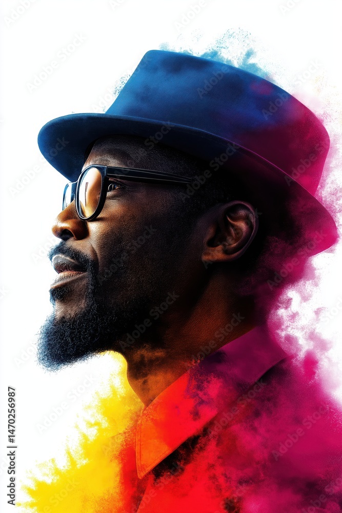 Celebrating Black History Month with colorful abstract art representing African-American excellence and resilience