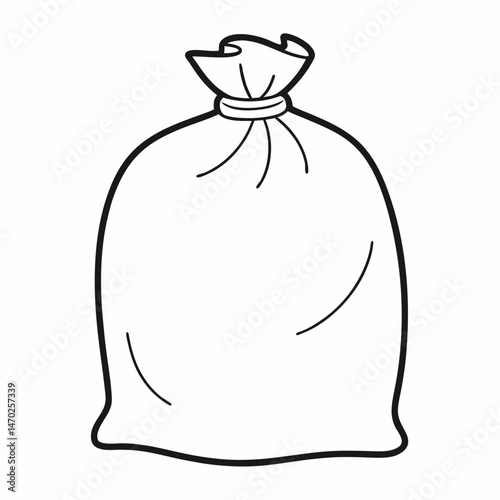 Clean Up Time: Trash Bag Outline Coloring Page