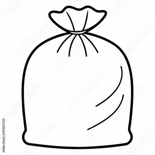 Clean Up Time: Trash Bag Outline Coloring Page