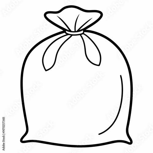 Clean Up Time: Trash Bag Outline Coloring Page