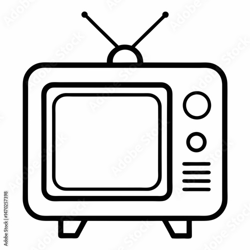 Screen Time: TV Outline Coloring Page
