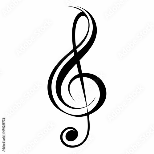 treble clef on white background