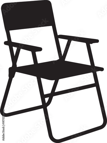 Folding Chair Silhouette — Vector AI EPS, PNG Transparent, and JPEG Clipart

