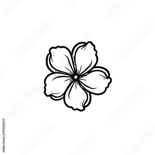 Elegant monochrome floral illustration portraying delicate botanical simplicity
