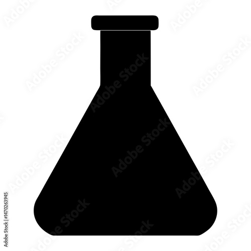 Black silhouette of an Erlenmeyer flask, a common laboratory glassware item