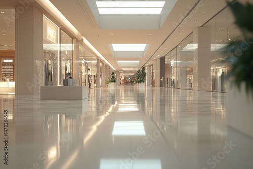 Obraz na płótnie Elegant shopping mall interior design with minimalist features and soft lighting for a pleasant shopping experience w salonie