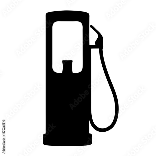 Silhouette of a gas pump isolated on white beckoning drivers for fuel