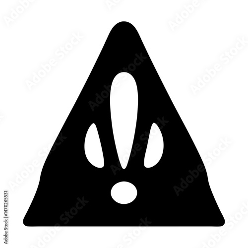 Black triangle warning sign with possible dangers or potential hazards inside