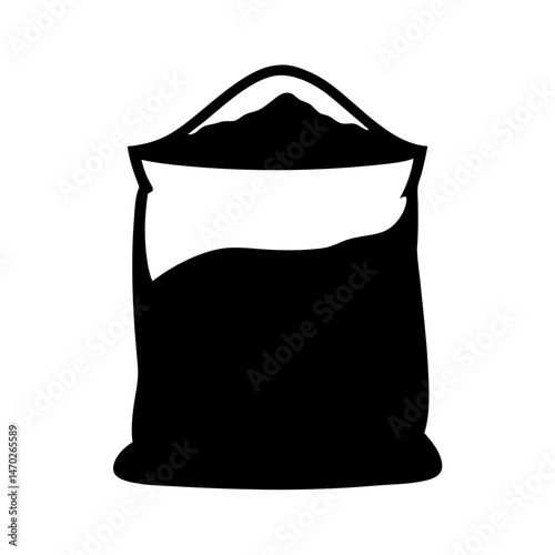A silhouette of a bag filled with something, heavy cargo depiction