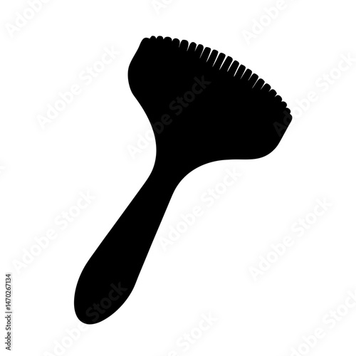 Black Silhouette of a Pastry Wheel or Pizza Cutter on White Background