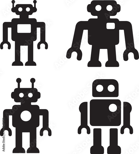 set of cartoon robots