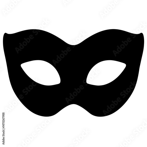 Mysterious Black Mask Symbolizing Secrecy and Disguise for Events or Parties