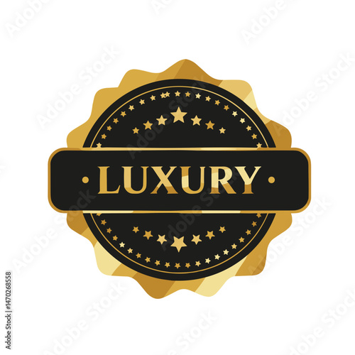 Luxury badge with gold accents and classic design  