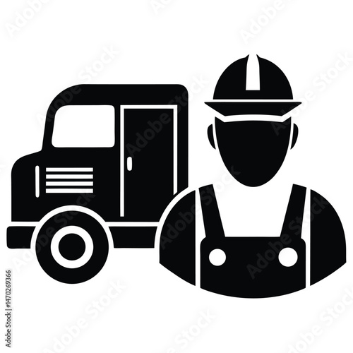 truck driver element isolated mechanic s creeper on white background