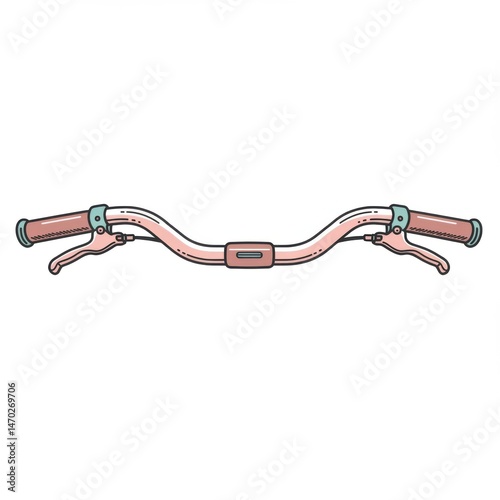 Pink Bicycle Handlebars Illustration