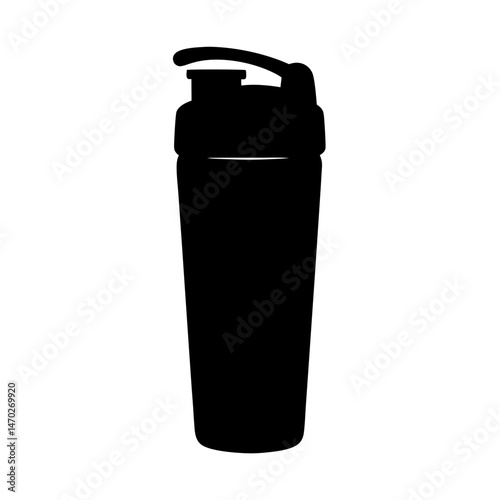 Silhouette of a protein shaker bottle used for fitness and workout drinks