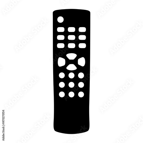 Black and white silhouette image of a remote control illustration