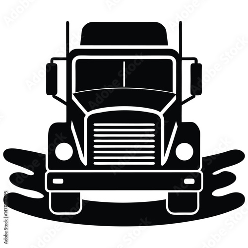 truck driver element isolated mud flaps on white background