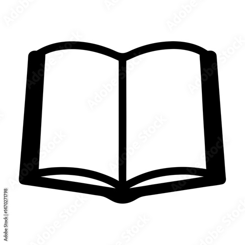 Simple and clean illustration of an open book with blank pages