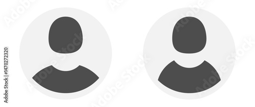 Vector flat illustration in grayscale. Avatar, user profile, person icon, gender neutral silhouette, profile picture. Suitable for social media profiles, icons, screensavers and as a template.