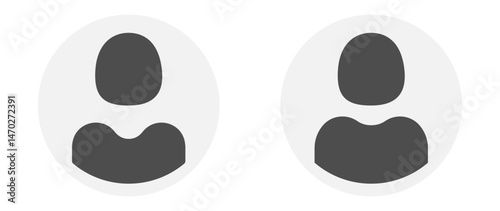 Vector flat illustration in grayscale. Avatar, user profile, person icon, gender neutral silhouette, profile picture. Suitable for social media profiles, icons, screensavers and as a template.