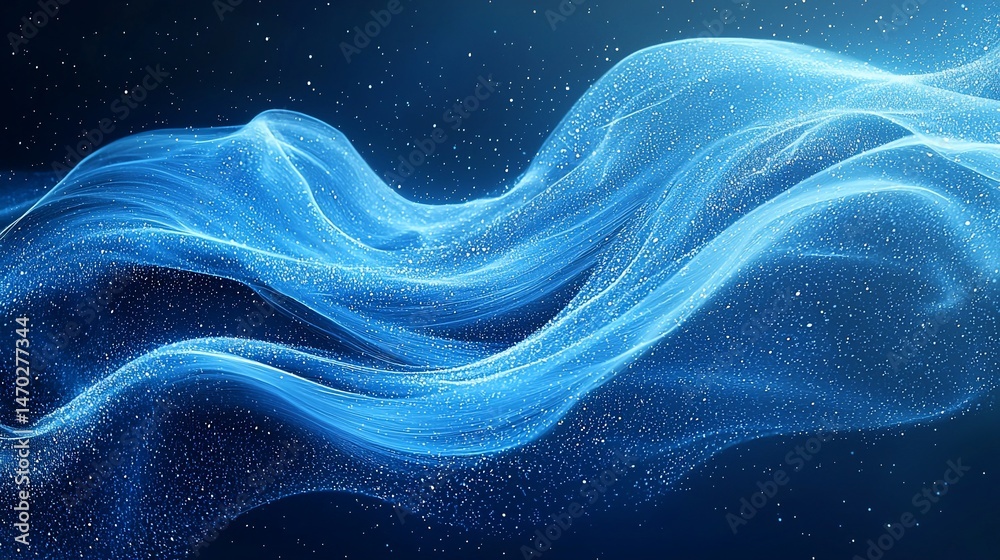 Fototapeta premium Abstract Blue Fabric Flow
