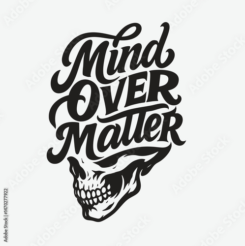 Mind Over Matter – Gothic Skull Brush-Script Typography