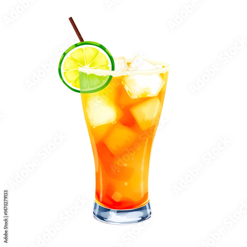 cocktail with lemon and lime