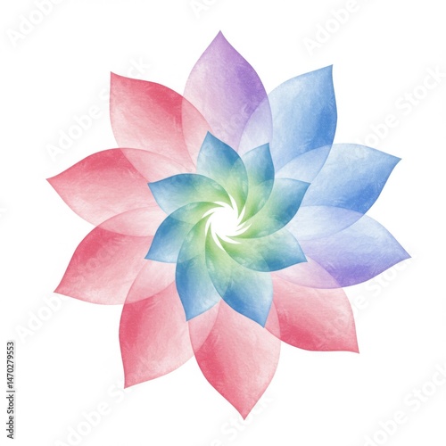 Pastel Watercolor Flower Mandala Design