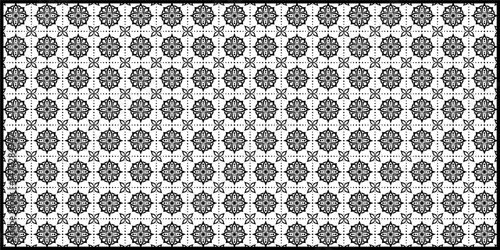 Seamless floral and geometric ornament line pattern, editable vector background for template, engraving, laser cutting, CNC, wall decor, fabric, or decorative wallpaper