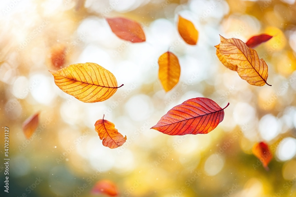 Autumn leaves in motion against a blurred backdrop. Autumn leaves in motion against a blurred backdrop.