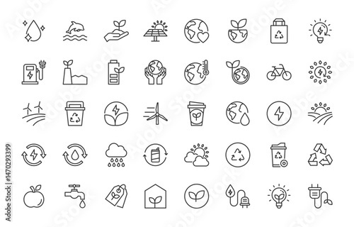 Sustainability  ecofriendly icon set