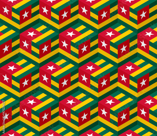 togo flag box pattern. vector illustration