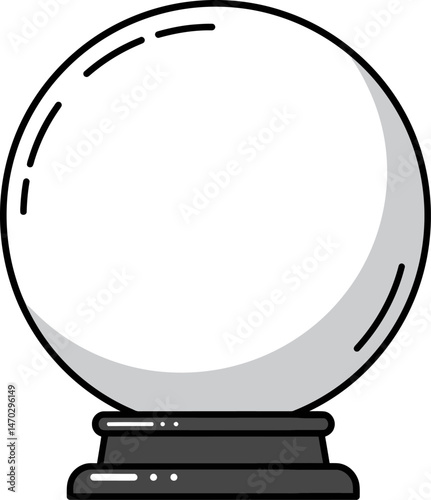Mystical Crystal Ball  A Vector Illustration of a Fortune Telling Sphere