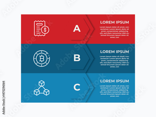 Collection of vector circle chart infographic templates for presentations, advertising, layouts, annual reports. 3 options, steps, parts.