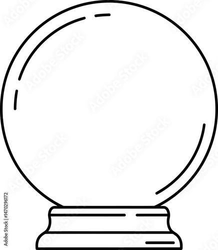 Mystical Crystal Ball Outline Illustration Fortune Telling, Magic, Prediction