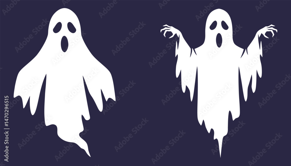 Spooky Ghost Illustrations Two Halloween Ghost Designs for Creepy Projects Spooky Ghost Illustrations Two Halloween Ghost Designs for Creepy Projects