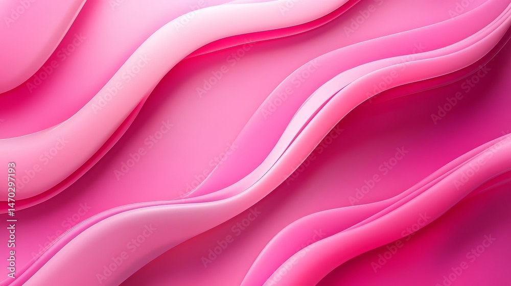 Fototapeta premium Gradient pink liquid abstract background with soft waves and smooth flow
