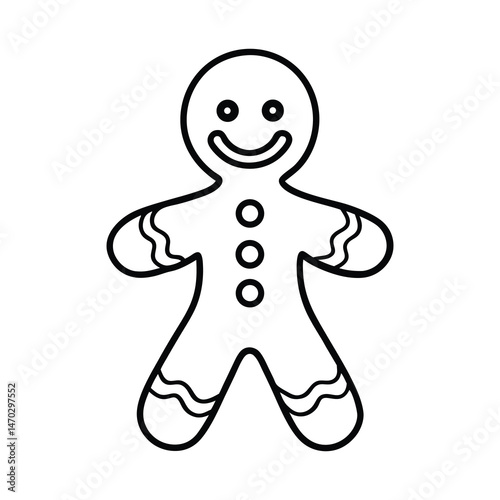 gingerbread man isolated on white
