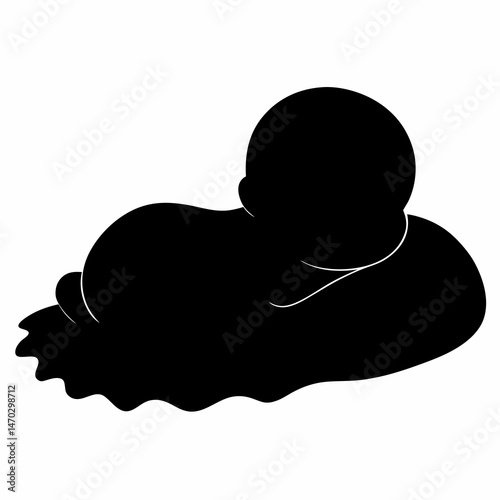 Baby Lying on Plush Vector Illustration
