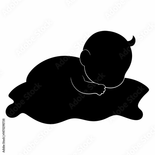 Silhouette of Infant Resting on Plush