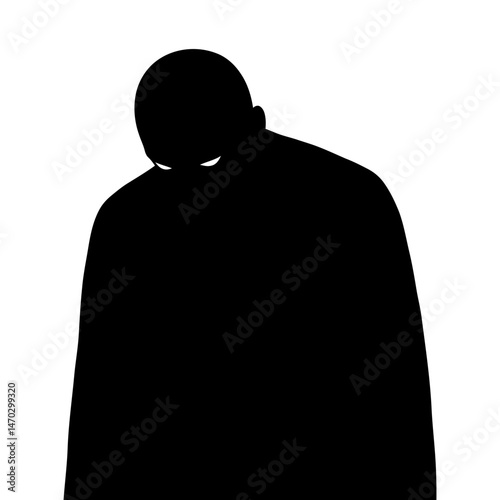 Mysterious Figure in Shadow A Dark Silhouette Illustration