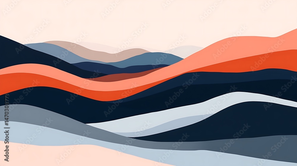 Naklejka premium Abstract Colorful Mountain Landscape.